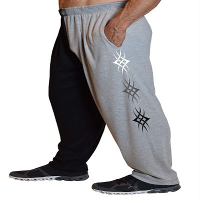 Two Tone Loose fit Baggy Pants with Blade Tattoo Design with Two Front Pockets for Men and Women Multicoloured