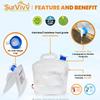 SurVivv Collapsible Water Container with Spigot, BPA Free, Food Safe Camping Water Storage Cube Jug for Outdoor Hiking Hurricane & Emergency Survival Kit, Portable Foldable Canteen view 4