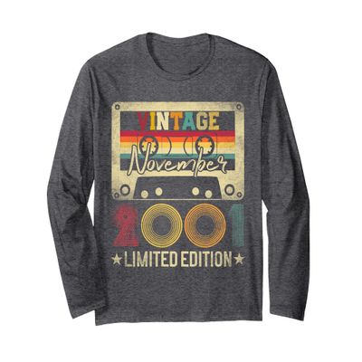 November 2001 21st Birthday Gift Limited Edition Vintage Long Sleeve T-Shirt