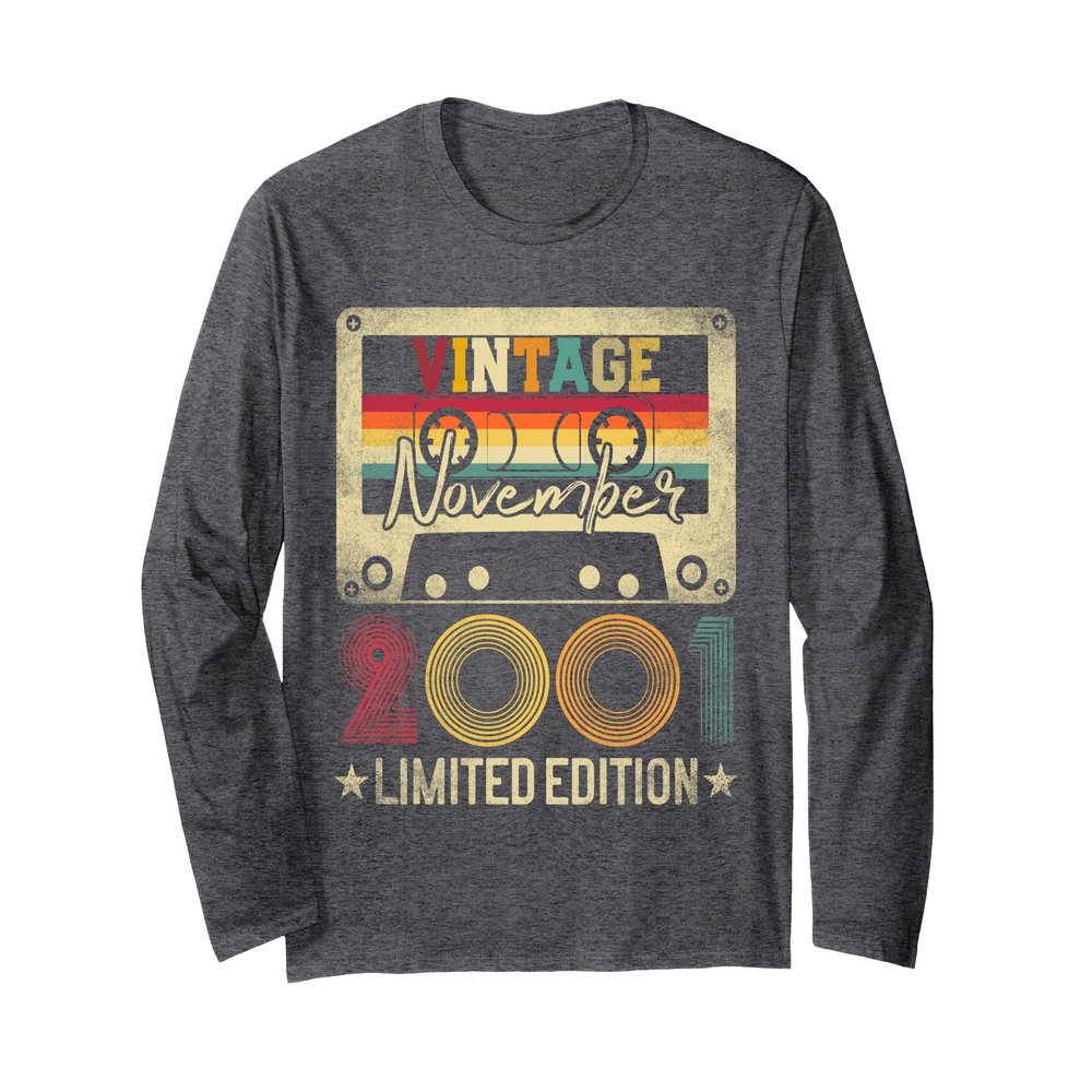 November 2001 21st Birthday Gift Limited Edition Vintage Long Sleeve T-Shirt