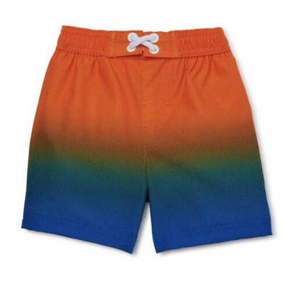 Wonder Nation Baby Infant Toddler Boys Swim Trunks (Ombre Orange Blue, 2T)