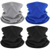 Geyoga 4 Pieces Winter Neck Warmers Neck Gaiter Scarf Windproof Face Covering(Grey, Royal Blue, Black,Medium) view 1