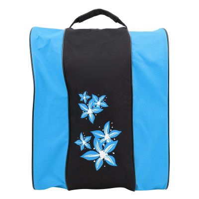Roller Skate Bag Ice Skate Bag 3 Layers Nylon Inline Skate Bag Single?shoulder Skates Bag (blue)
