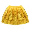 Agoky Kids Girls Glittery Sequined Dance Tutu Skirt Hip Hop Latin Jazz Fancy Dress Up for Prom Dance Stage Performance Gold 4-5 view 2