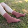 SERISIMPLE Colorful Quarter Ladies Crew Socks Breathable Solid Pastel Light Color Thin Bootie Unisex Sock 5 Pairs(Chestnut, Large) view 2