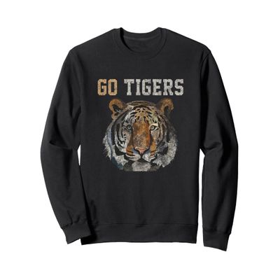 Go Tigers Distressed Casual Chic Graphic for Women Sweatshirt