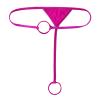 Agoky Men's Breathable G String Thongs Sissy Low Rise Hollow Out Low Rise Bikini Briefs Hot Pink OneSize view 4