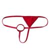 Agoky Men's Breathable G String Thongs Sissy Low Rise Hollow Out Low Rise Bikini Briefs Red OneSize view 3