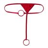 Agoky Men's Breathable G String Thongs Sissy Low Rise Hollow Out Low Rise Bikini Briefs Red OneSize view 4