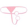 Agoky Men's Breathable G String Thongs Sissy Low Rise Hollow Out Low Rise Bikini Briefs Pink OneSize view 2