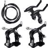Riakrum 6 Pieces Bike Brakes Calipers Road Bike C Shape Brake Aluminum Bicycle Brake Lever Brake Housing and Cable Brakes C Type Replacement Set for Road Bike view 1