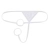 Agoky Men's Breathable G String Thongs Sissy Low Rise Hollow Out Low Rise Bikini Briefs White OneSize view 1