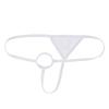 Agoky Men's Breathable G String Thongs Sissy Low Rise Hollow Out Low Rise Bikini Briefs White OneSize view 3