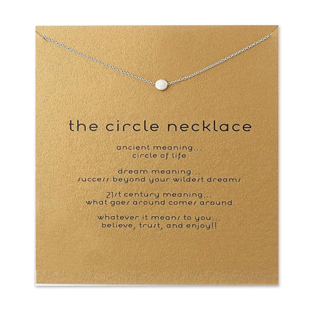 Baydurcan Dot Necklace Simple Pendant Chain Necklace with Message Card Gift Card (dot s)