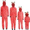 Matching Family Christmas Pajamas Sets Elk Antler Hooded Romper PJ's Zipper Jumpsuit Loungewear(Men,L) view 1
