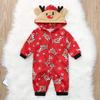 Matching Family Christmas Pajamas Sets Elk Antler Hooded Romper PJ's Zipper Jumpsuit Loungewear(Men,L) view 4