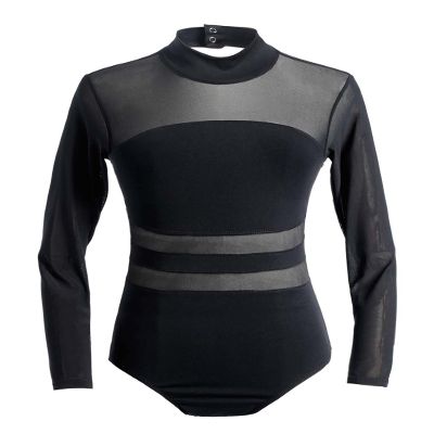 Daydance Turtleneck Black Women Dance Leotards Long Sleeve Ballet Outfits