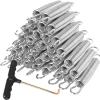 40Pcs 5-1/2 Trampoline Spring Replacement, Stainless Steel Replacement Spring for Trampoline, High Tensile Silver Wire Springs Set with Durable T Hook Fit Skywalker JumpKing Upperbounce Skybound view 1