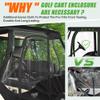 10L0L 4 Passenger Golf Cart Enclosure for Club Car DS, Driving Rain Cover (Short Roof 56-59" with Bench) Windproof Waterproof Portable 4-Sided Clear Window & Durable YKK Door Zipper (Black view 3