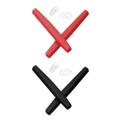 Mryok 2 Pair Replacement Earsocks Nosepiece for Oakley Probation - Red & Black
