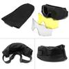 QWORK Outdoor Sports Military Airsoft Tactical Goggles with 3 Interchangable Lens for Riding, Black view 4