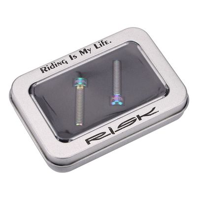 2 Pcs Alloy Rainbow M6 X 25mm Disc Brake Bolts Screws for Brake Disk with Storage Box for Disc Caliper Brake (Colorful)