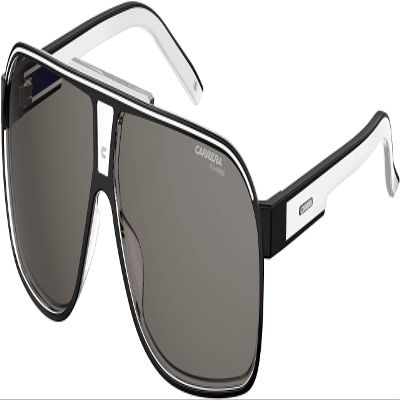 Carrera Grand Prix 2/S 07C5/M9 64MM Black Crystal/Grey Polarized Rectangular Sunglasses For Men For Women +BUNDLE with ACCESSORY EYEWEAR KIT