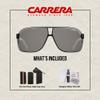 Carrera Grand Prix 2/S 07C5/M9 64MM Black Crystal/Grey Polarized Rectangular Sunglasses For Men For Women +BUNDLE with ACCESSORY EYEWEAR KIT view 2
