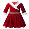 Yartina Girls Christmas Mrs Santa Claus Costume Kids Faux Fur Velvet Dress Dancewear Figure Ice Skating Outfits Red 14 view 1
