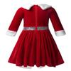 Yartina Girls Christmas Mrs Santa Claus Costume Kids Faux Fur Velvet Dress Dancewear Figure Ice Skating Outfits Red 14 view 2