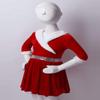 Yartina Girls Christmas Mrs Santa Claus Costume Kids Faux Fur Velvet Dress Dancewear Figure Ice Skating Outfits Red 14 view 3