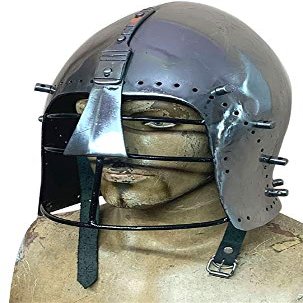 Medieval Bascinet Buhurt Helmet Made in 14 Gauge Steel ABS