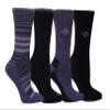 Columbia Women's 4 Pack Moisture Control Crew Socks, Plum/Black, Shoe Size 4-10 view 1