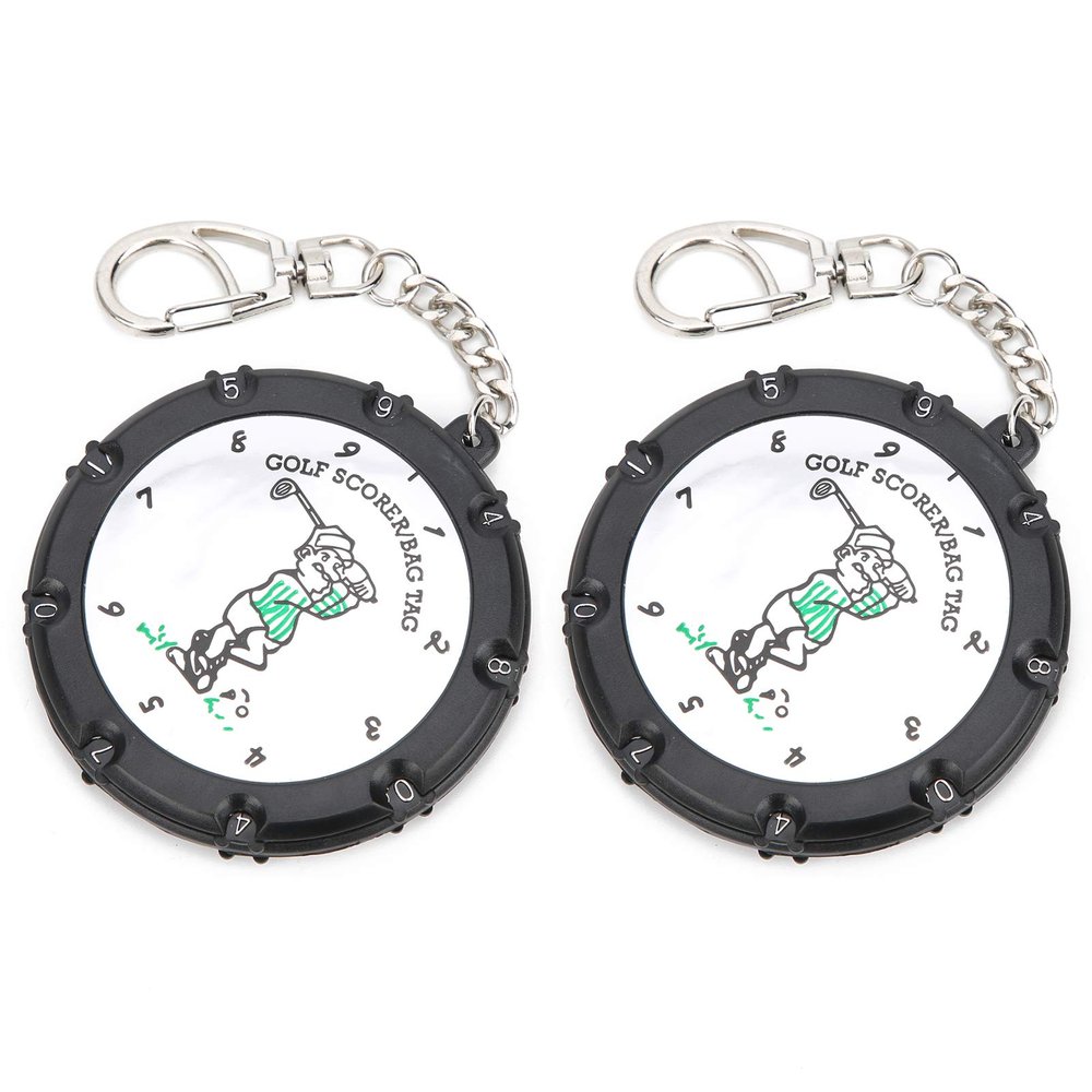 RiToEasysports 18 Holes Golfball Stroke Score Counter Golfball Score Keeper with Keychain(Pack of 2)