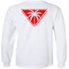 Koloa Surf Mens Triangulated Palm Logo Long Sleeve Tee-Tall-3XLT-White/red view 2