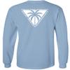 Koloa Surf Mens Triangulated Palm Logo Long Sleeve Tee-Tall-3XLT-StoneBlue/w view 2
