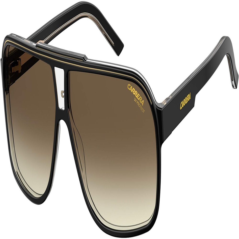 Carrera Grand Prix 2/S 0807/HA 64MM Black/Brown Gradient Rectangular Sunglasses For Men For Women +BUNDLE with ACCESSORY EYEWEAR KIT