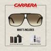 Carrera Grand Prix 2/S 0807/HA 64MM Black/Brown Gradient Rectangular Sunglasses For Men For Women +BUNDLE with ACCESSORY EYEWEAR KIT view 2