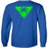Koloa Surf Mens Triangulated Palm Logo Long Sleeve Tee-Tall-3XLT-Royal/green view 2