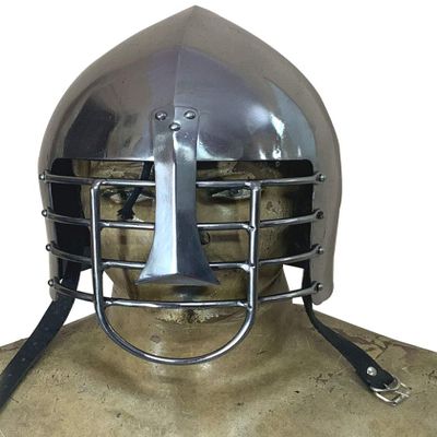 Medieval Early Nasal 18 Gauge Steel Helmet ABS