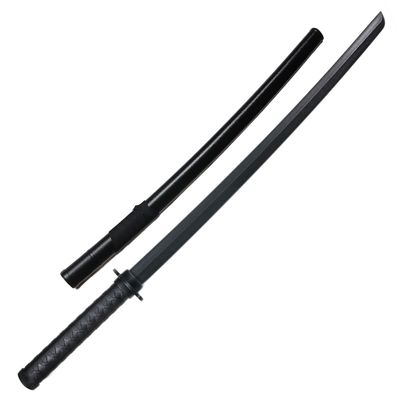 E-BOGU Polypropylene Wooden Style Black Sword with Black Saya Scabbard (38.5" Mokume)