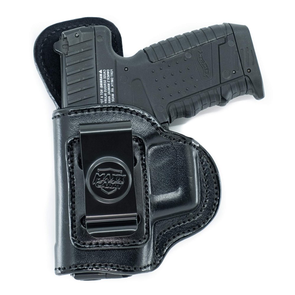 Maxx Carry Inside The Waistband Leather Holster for Walther PPQ. IWB Holster with Clip Conceal Carry. Black Left Hand.