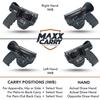 Maxx Carry Inside The Waistband Leather Holster for Walther PPQ. IWB Holster with Clip Conceal Carry. Black Left Hand. view 3