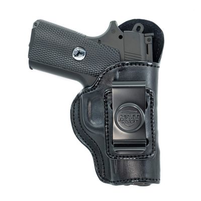 Maxx Carry Inside The Waistband Leather Holster for Kimber 1911 4". IWB Holster with Clip Conceal Carry. Black Right Hand.
