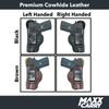 Maxx Carry Inside The Waistband Leather Holster for Kimber 1911 4". IWB Holster with Clip Conceal Carry. Black Right Hand. view 4