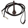 Grewal Equestrian Havana Leather Draw Reins with Clips and Girth Loop view 1