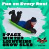 Flexible Flyer Winter Lightning Snow Sleds for Kids and Adults (3-Pack) - 48 Inch Toboggan Style Plastic Sled with Hard Bottom for Fast, Smooth Rides - 1 or 2 Riders (Blue, Green, Orange) view 3