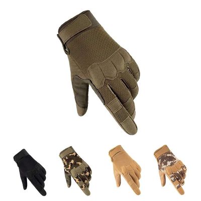 HYCOPROT Full Finger Tactical Gloves, Touch Screen Knuckle Protective Breathable Lightweight Outdoor Military Gloves for Shooting, Hunting, Motorcycling, Climbing (Small, Green)