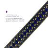 35116 Women's Belts Rhinestone Belt Fashion Western Cowgirl Bling Studded Design Leather Belt 1-3/8"(35mm) wide (Royal Blue/Brass, 34'' M) view 4