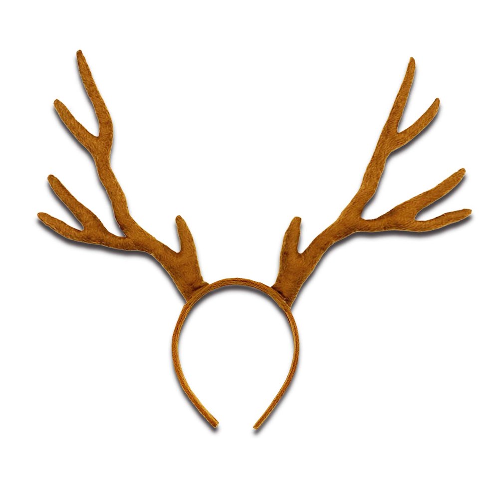 MR.FOAM Reindeer Antlers Headband, Festive Adult Deer Antler Headpiece for Halloween, Christmas, and Easter Party (brown)